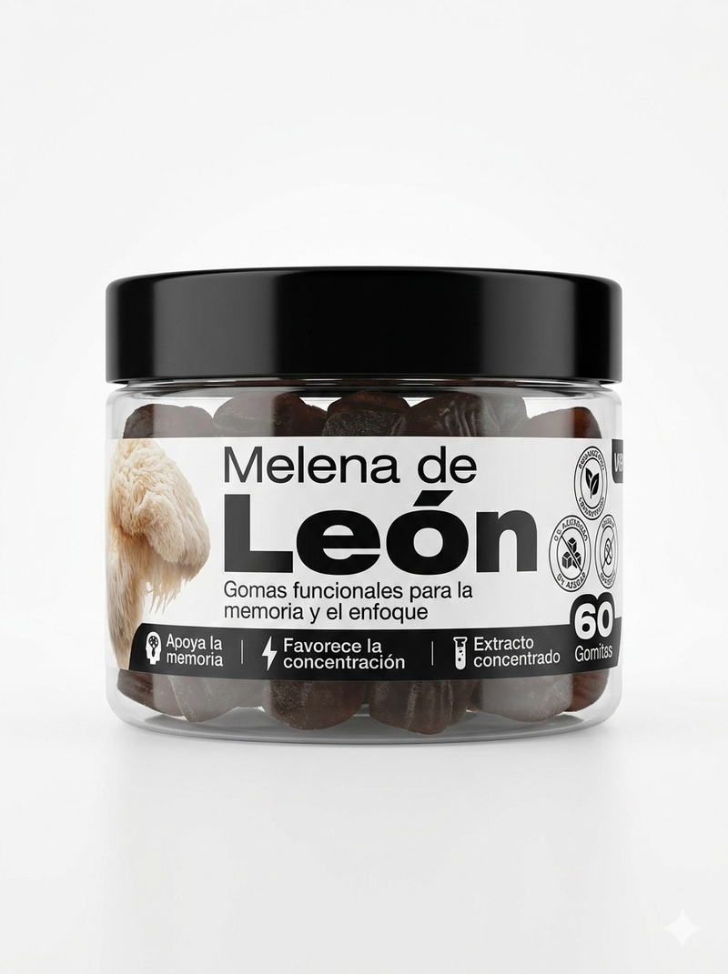 Suplemento Gomas Melena de León Cúrcuma - Enfoque y Bienestar Mental